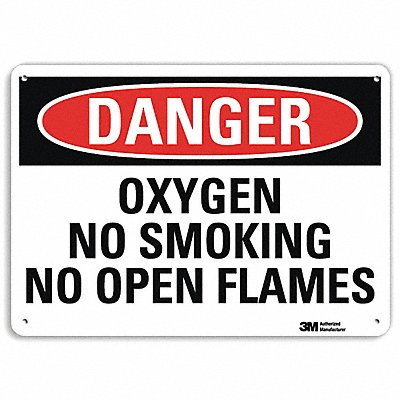 LYLE U31898RA14X10 Danger No Smoking Sign 10 x 14 Alum