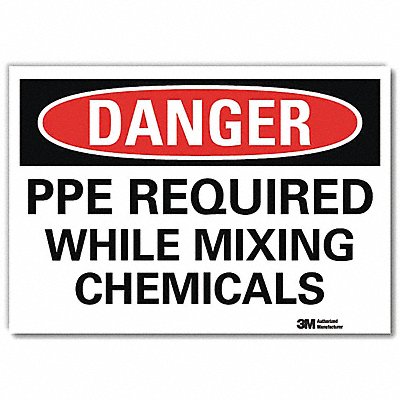 LYLE U31933RD7X5 Danger Sign 5 in x 7 in Reflective Sheeting