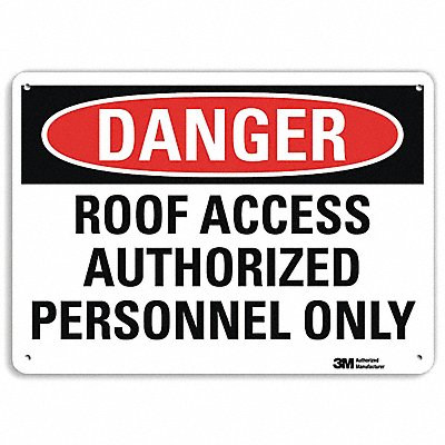 LYLE U31958RA14X10 Danger Sign 10 in x 14 in Aluminum