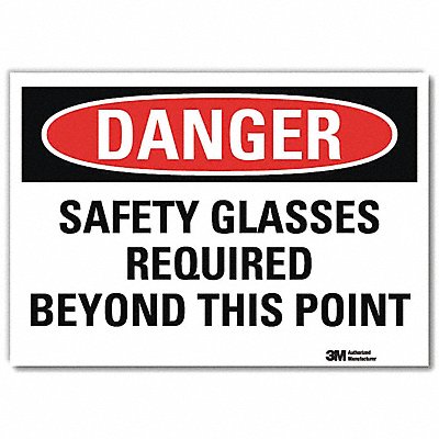 LYLE U31968RD7X5 Danger Sign 5 in x 7 in Reflective Sheeting