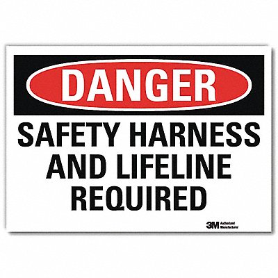 LYLE U31971RD10X7 Danger Sign 7 in x 10 in Reflective Sheeting