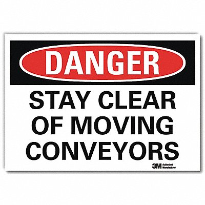 LYLE U31993RD10X7 Danger Sign 7 in x 10 in Reflective Sheeting