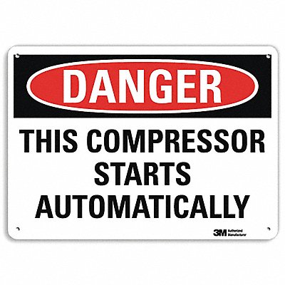 LYLE U32004RA14X10 Danger Sign 7 in x 14 in Aluminum