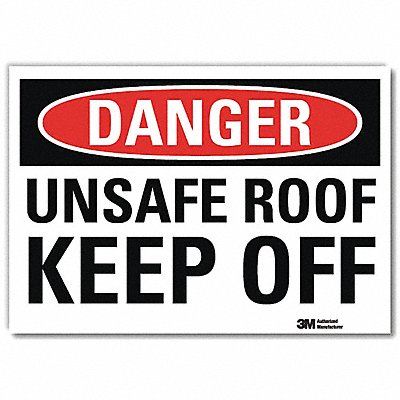 LYLE U32033RD10X7 Danger Sign 7 in x 10 in Reflective Sheeting