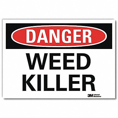 LYLE U32071RD7X5 Danger Sign 5 in x 7 in Reflective Sheeting