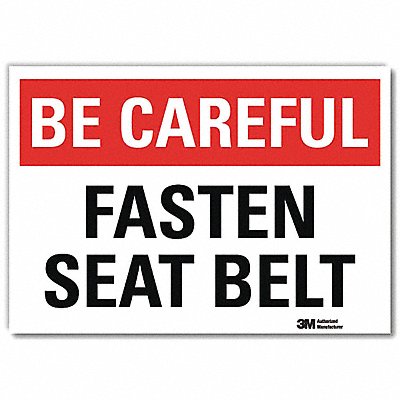 LYLE U71013RD10X7 Rflctv Seat Belt Label 7 in x 10 in Alum