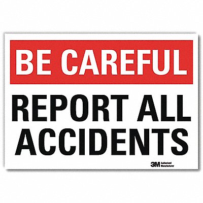 LYLE U71025RD7X5 Safety Decal 5 in x 7 in Reflective Sheeting