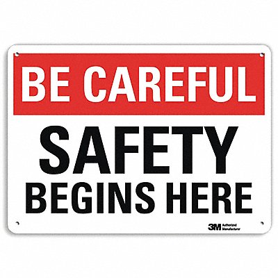 LYLE U71027NA10x7 Be Careful Sign 7 in x 10 in Aluminum