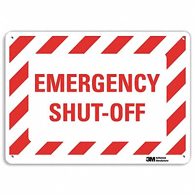 LYLE U71060NA14x10 Emergency Sign 10 in x 14 in Aluminum