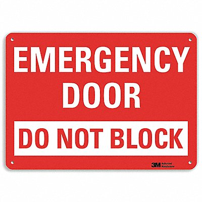 LYLE U71069RA14X10 Emergency Sign 10 in x 14 in Aluminum