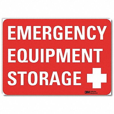 LYLE U71070RD14X10 Safety Decal 10x14in Reflective Sheeting