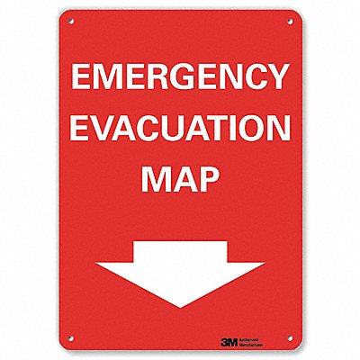 LYLE U71071NA10x14 Emergency Sign 14 in x 10 in Aluminum