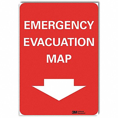 LYLE U71071RD5X7 Emergncy Exit Sign 7x5in Reflective Sheeting