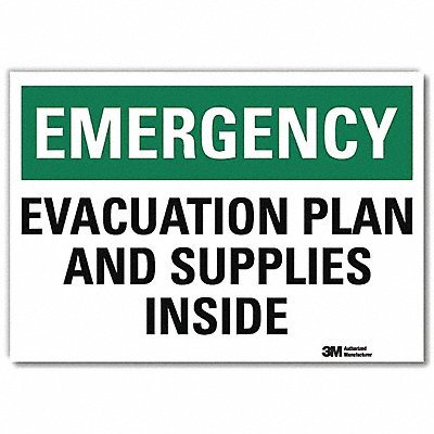 LYLE U71072RD10X7 Emrgncy Exit Sign 7x10in Reflective Sheeting