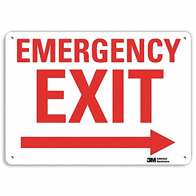 LYLE U71077NA10x7 Emergency Sign 7 in x 10 in Aluminum