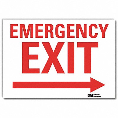 LYLE U71077RD7X5 Emergency Sign 5x7in Reflective Sheeting