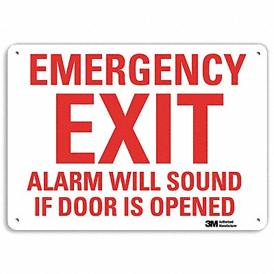 LYLE U71078NA10x7 Emergency Sign 7 in x 10 in Aluminum