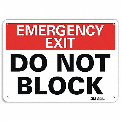 LYLE U71079NA10x7 Emergency Sign 7 in x 10 in Aluminum