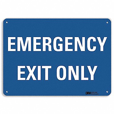 LYLE U71082NA10x7 Emergency Sign 7 in x 10 in Aluminum