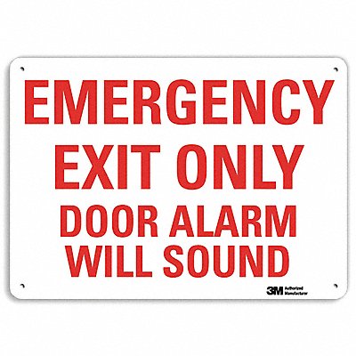 LYLE U71086NA14x10 Emergency Sign 10 in x 14 in Aluminum