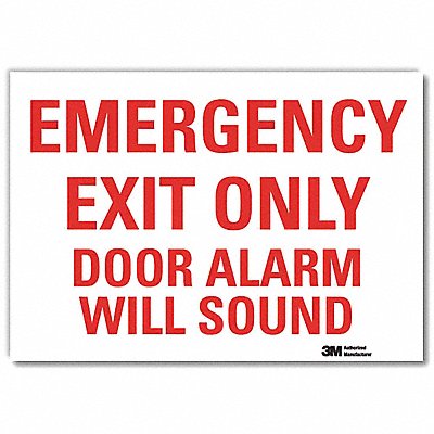 LYLE U71086RD7X5 Emergency Sign 5x7in Reflective Sheeting