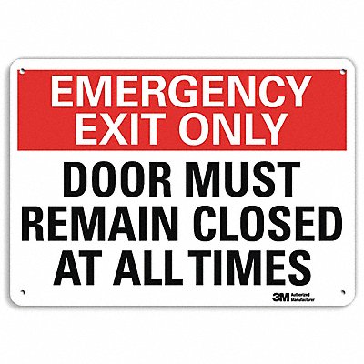 LYLE U71087RA10X7 Emergency Sign 7 in x 10 in Aluminum