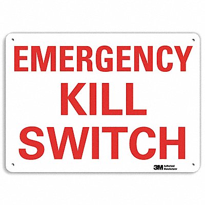 LYLE U71112NA10x7 Emergency Sign 7 in x 10 in Aluminum