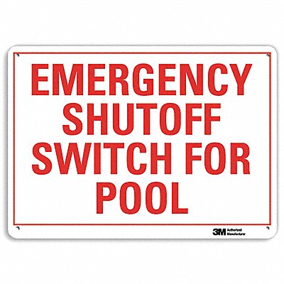 LYLE U71145NA14x10 Emergency Sign 10 in x 14 in Aluminum