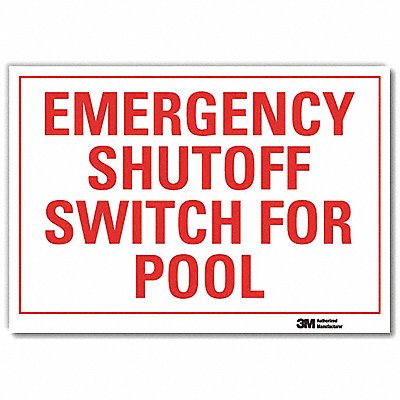 LYLE U71145RD14X10 Safety Decal 10x14in Reflective Sheeting