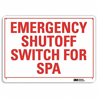 LYLE U71146NA14x10 Emergency Sign 10 in x 14 in Aluminum