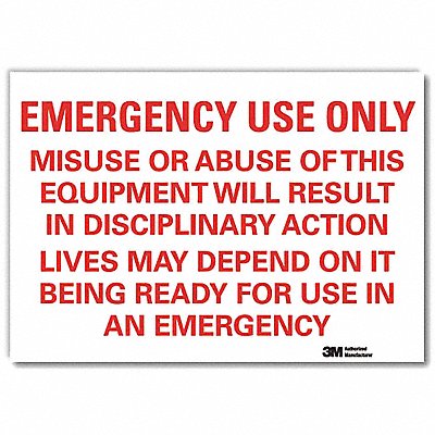 LYLE U71157RD10X7 Safety Decal 7x10in Reflective Sheeting