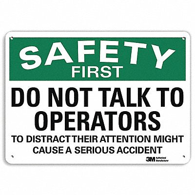 LYLE U71178RA14X10 Safety Sign 10 in x 14 in Aluminum