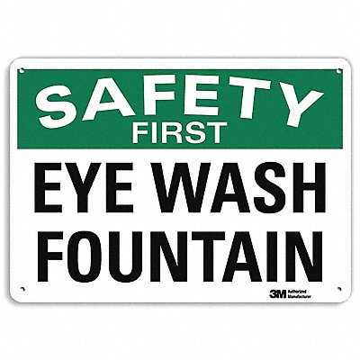 LYLE U71196NA10x7 Safety First Sign 7 in x 10 in Aluminum