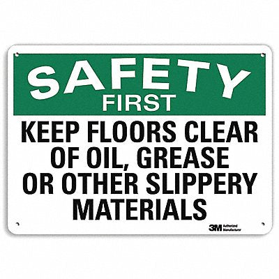 LYLE U71212NA10x7 Safety First Sign 7 in x 10 in Aluminum