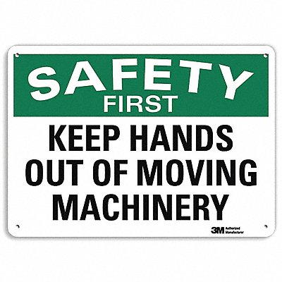 LYLE U71214NA14x10 Safety First Sign 10 in x 14 in Aluminum
