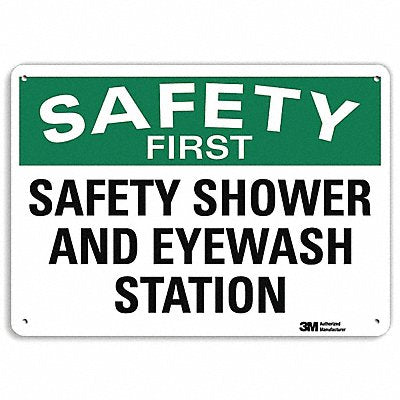 LYLE U71245NA14x10 Safety First Sign 10 in x 14 in Aluminum