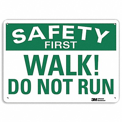 LYLE U71263NA14x10 Safety First Sign 10 in x 14 in Aluminum