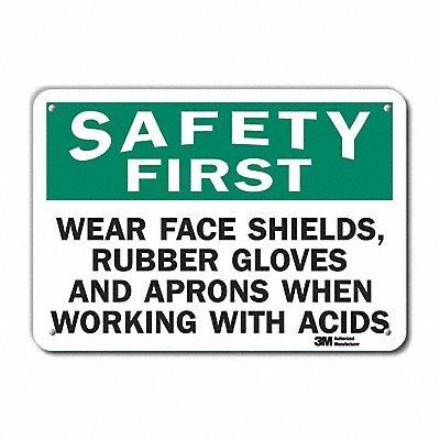 LYLE U71271RA14X10 Safety Sign 10 in x 14 in Aluminum