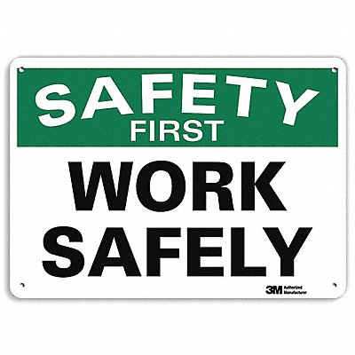 LYLE U71276NA10x7 Safety First Sign 7 in x 10 in Aluminum