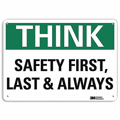 LYLE U71332NA10x7 Think Sign 7 in x 10 in Aluminum
