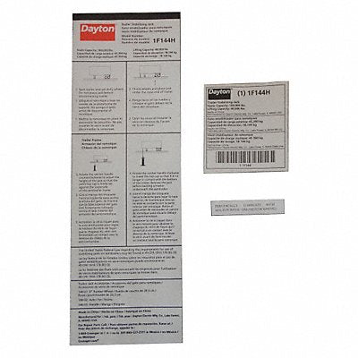 GRAINGER MH1F144G Informational Label