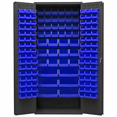 DURHAM MFG 3500138B5295 K4895 Bin Cabinet 84 x36 x24 Grey 138BlueBns