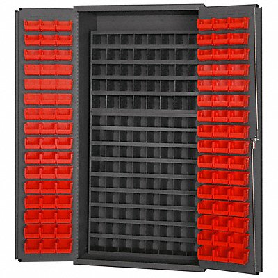 DURHAM MFG 3501DLP7240B961795 K4907 Bin Cabinet Red Bins Grey Cabinet