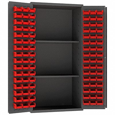 DURHAM MFG 3501DLPPB962S1795 K4941 Peg Bin Cab Grey 72 x36 x24 96RedBns