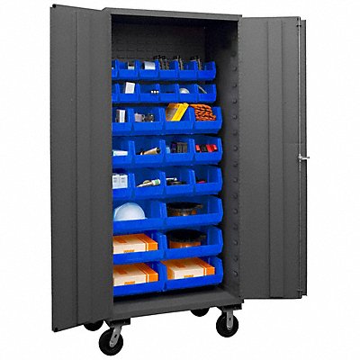 DURHAM MFG 3501MBLP305295 K4876 Bin Cabinet 80 x36 x24 Grey 30BlueBns