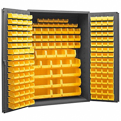 DURHAM MFG 350218695 K4891 Bin Cabinet 72 x48 x24 Grey 186YellowBns