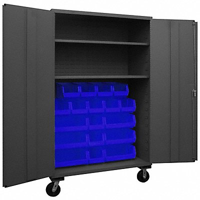 DURHAM MFG 3502MBLP182S5295 K4883 Bin Cabinet 80 x48 x24 Grey 18BlueBns