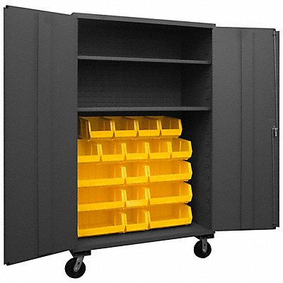 DURHAM MFG 3502MBLP182S95 K4883 Bin Cabinet 80 x48 x24 Grey 18YellowBns