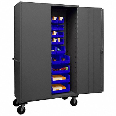 DURHAM MFG 3502MBLP425295 K4877 Bin Cabinet 80 x48 x24 Grey 42BlueBns