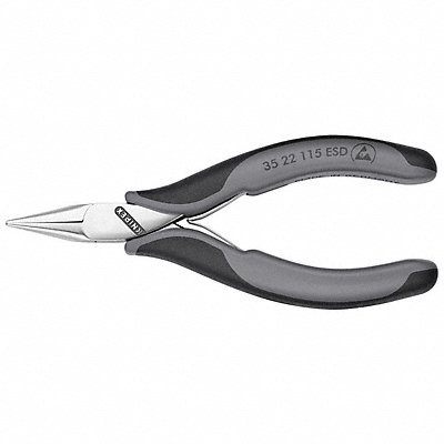 KNIPEX 3522115ESD Chain Nose Plier 4-1/2 L Smooth